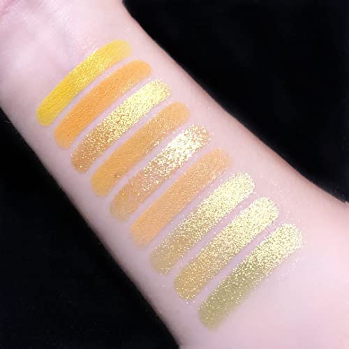 Yeweian Glitter Matte Eyeshadow Palette, 9 Colors Shimmer Yellow Colorful Eyeshadow Makeup Palette, High Pigmented Lasting Waterproof Brown Eyeshadow Palette For Girl Women #TOP5