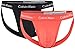 Produktbild Calvin Klein Unisex Jock Strap 2pk Unterwäsche, Schwarz/Korallen Lippen, L