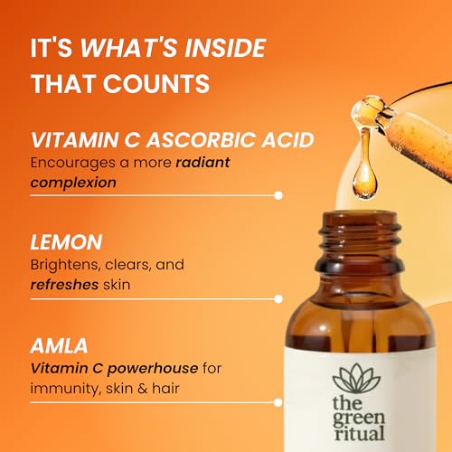 Image of Vitamin C Face Serum with Ascorbic Acid, Lemon & Amla | Brightening Serum for Dark Spots, Pigmentation & Uneven Skin Tone | 30 ml
