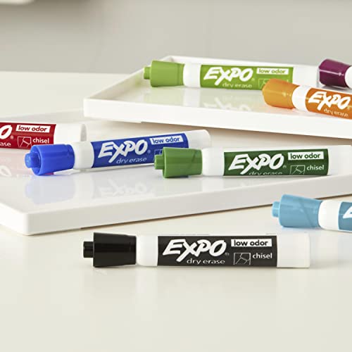 EXPO 80678 Low-Odor Dry Erase Markers, Chisel Tip, Assorted Colors, 8-Count