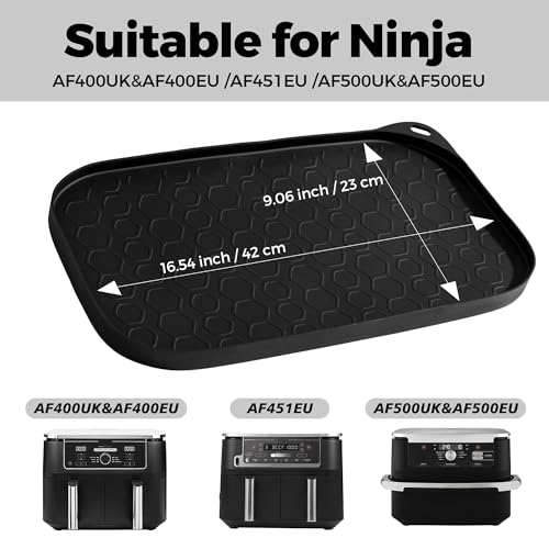 Pietuley Air Fryer Accessories for Ninja AF500UK AF400UK AF451UK DZ401 for Ninja Foodi Max Dual Zone 9,5 L-10,4 L, Airfryer Silicone Liner Mat, Silicone Spice Rack Kitchen Organiser Space Saving