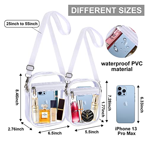 Image of Fibrdoo Clear Crossbody Purse Bag, Clear Bag Stadium Approved with Front Pocket for Concerts Sports Festivals
