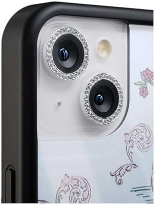 Wildflower Cases - Silver Camera Bling, Compatible with Apple iPhone 13 & 13 Mini | Phone Case Compatible, Sparkle, Reflective, Glitter, Diamond, Jeweled Ring, Glass Lens Protector