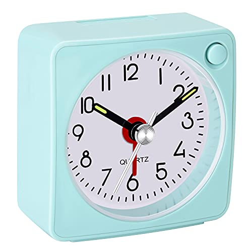 Image of Travel Analog Alarm Clock, 2.25 inch, Ultra Small Clock with Snooze and Light Function, Super Silent Non Ticking, Battery Operated, Easy Setting