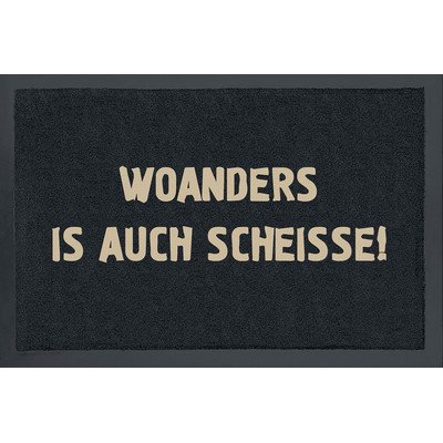 Rockbites Design Doormat, Polyamide, Black, 40 x 60 cm