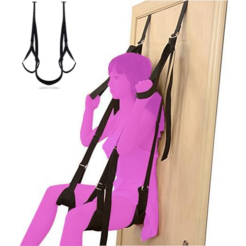OHZOEUSO Door Sex Swing for Adults with Seat Over The Door Sex Swing 300LBS BDSM Bondage Sex Furniture for Adults Bedroom Restraints Toys for Women Couples with Soft Handcuffs Sweatshirt