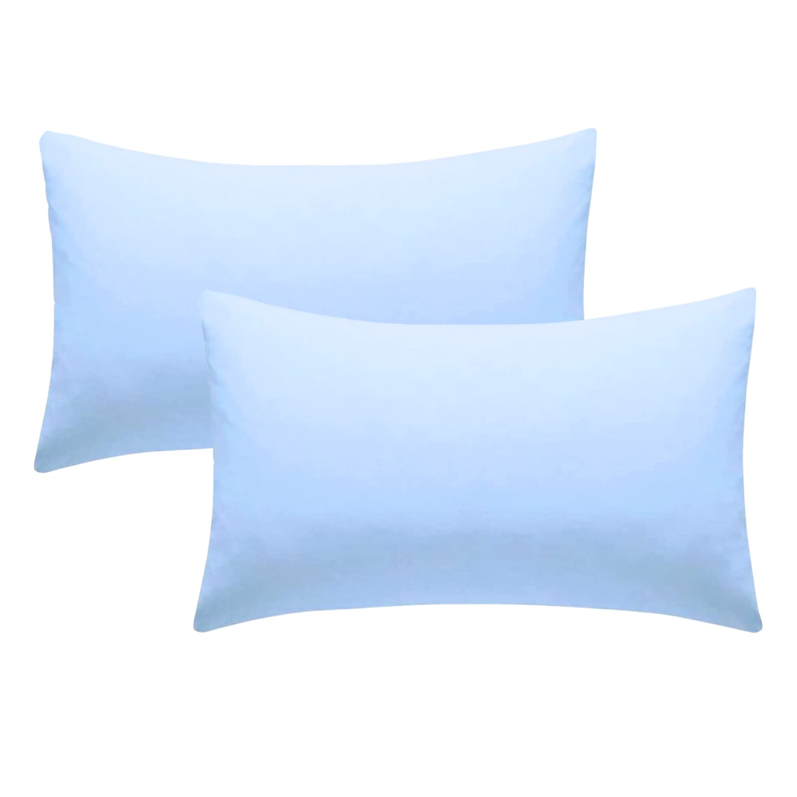 Plain Dye Baby Toddler Pillows 60x40cm,Soft Cot Bed Pillow 2 Pack,100% Brushed Cotton Boys Girls Nursery Pillow Kids Bedding,Travel Junior Small Pillows, Sky Blue