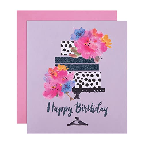 Hallmark, biglietto di auguri di compleanno "Cake", con scritta in lingua inglese. Medio