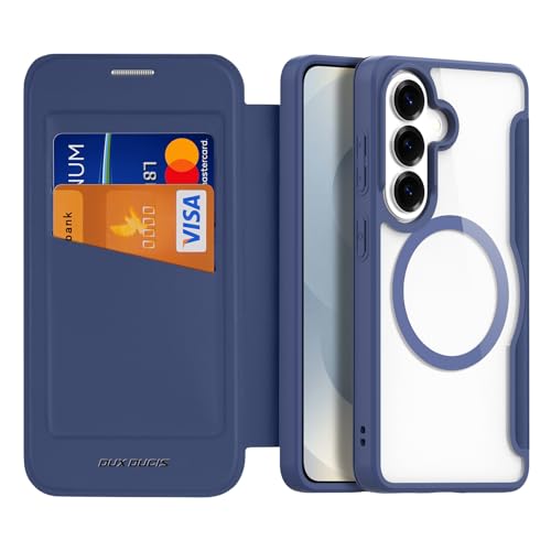 DUX DUCIS Coque pour Samsung Galaxy S26 Plus, [Compatible avec Magsafe] [RFID Blocage] Housse de Protection Antichoc Translucide Magnétique en Cuir PU Premium...