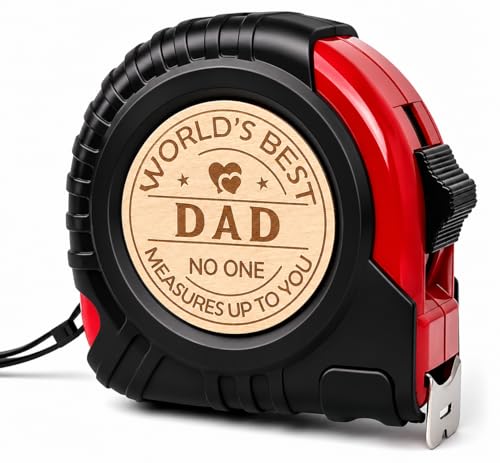 Dad Gifts from Daughter Son Dad Birthday Gifts Personalized Engraved Tape Measure Woodworking Carpenter Tool Gifts for Men 25FT/7.5m (Dad)