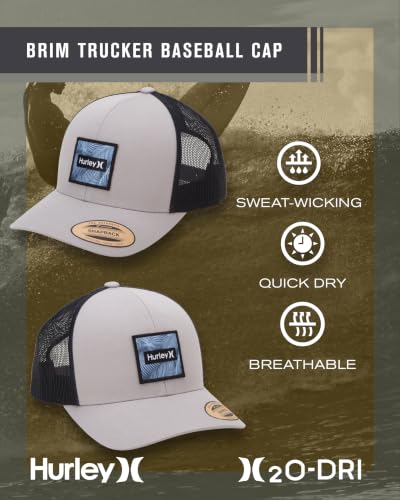 Image of Hurley Men's Caps - Fairway Trucker Mesh Baseball Cap - Snap Back Hats for Men