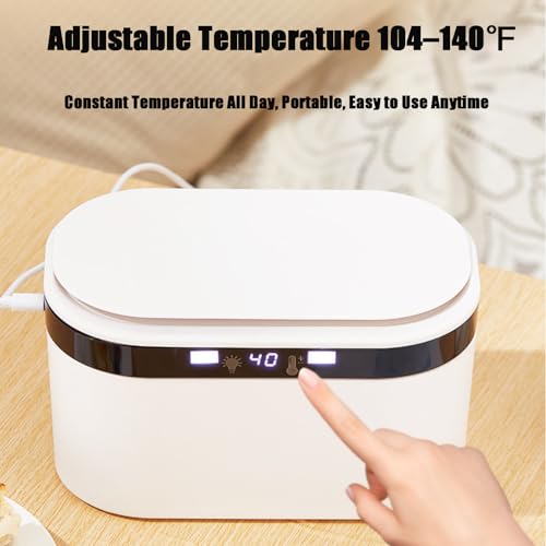 PandaEar Baby Wipe Warmer, Large Capacity Moist Wipe Dispenser with 5-Level Temperature Heating Control, Quiet & Even Heating, Diaper Wipe Warmer with Night Light - Thumbnail 2