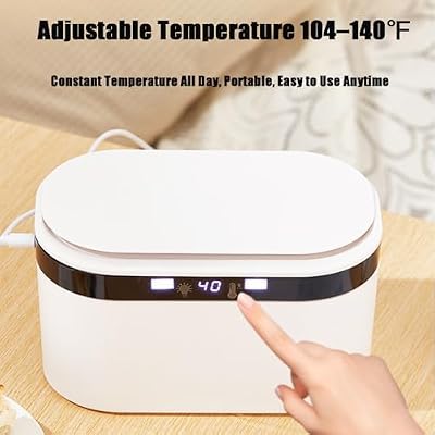 PandaEar Baby Wipe Warmer, Large Capacity Moist Wipe Dispenser with 5-Level Temperature Heating Control, Quiet & Even Heating, Diaper Wipe Warmer with Night Light