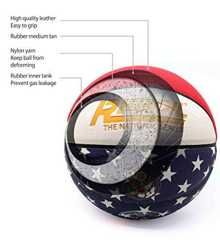 Reboilphase Super Grip Leather Basketball(Size 3~7)- Kids Basketball, Small Basketball, Youth Basketballs, Basketball Gif-Size 7 Captain America #TOP3