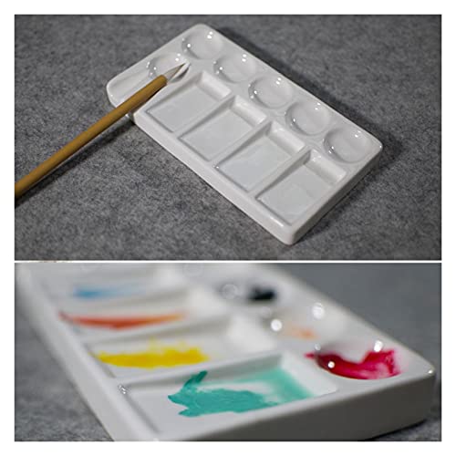Paleta de pintura de cerámica rectangular para artes y manualidades 6