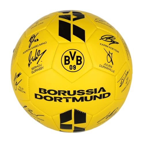 Borussia Dortmund BVB Unterschriftenball 2025/26, signiert, gelb, Gr&ouml;&szlig;e 5