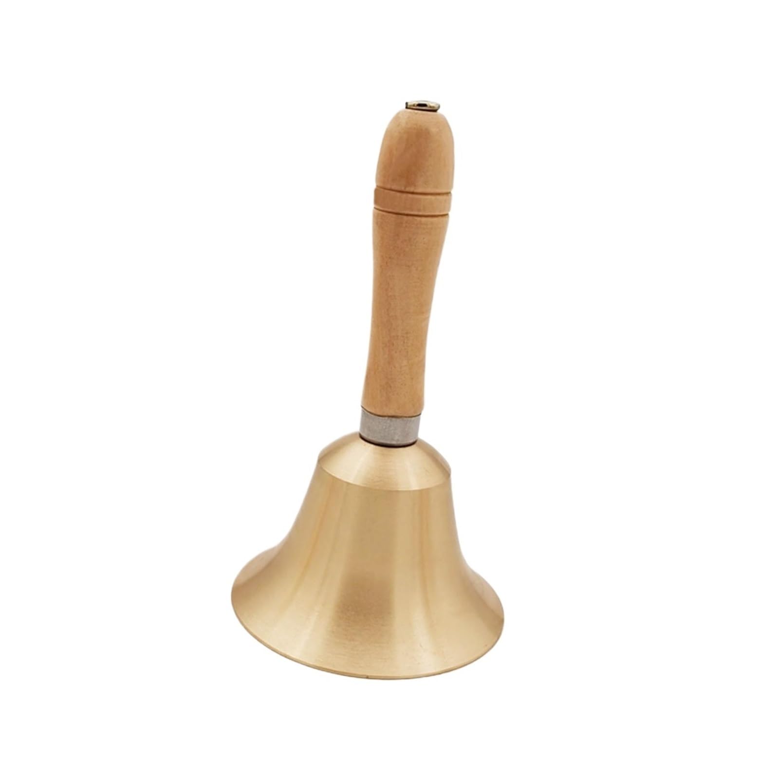 Campana de Mano Metal Campana de mano latón con mango madera | For el servicio de bar del hotel(110mmx246mm)