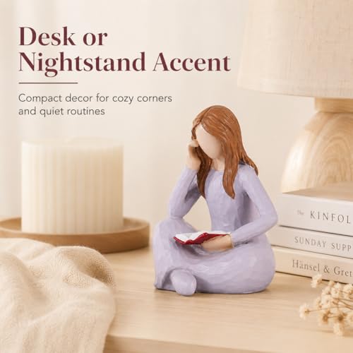 Figura Decorativa de Lectora en Resina para Hogar miniatura 5