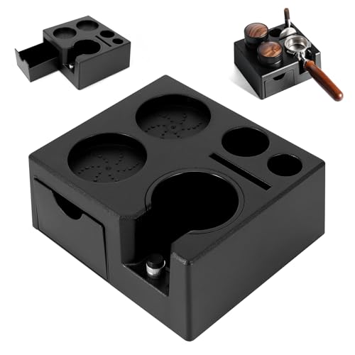 AOZBZS Station de Bourrage D'espresso, Boîte à Expresso Amovible et Station de Bourrage, Organisateur D'espresso 10 en 1 Compatible avec Les Presse Expresso 51, 54, 58 mm