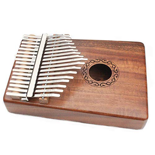 musoo 17 Keys Kalimba Thumb Piano Solid KOA Body with Learning Book, Tune Hammer, Cloth Bag, Sticker and Bilingual Instruction (Natural)