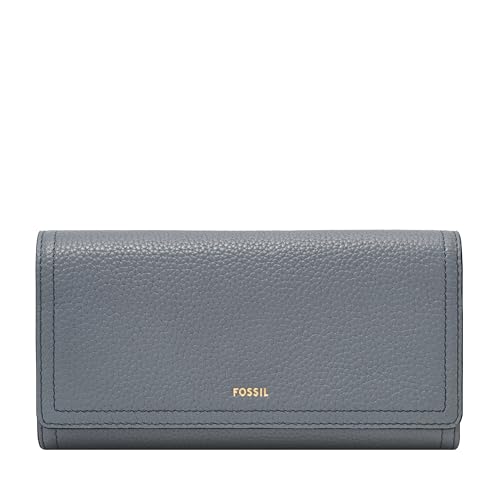 Image of Fossil Women's Logan Leather Wallet RFID Blocking Flap Clutch Organizer