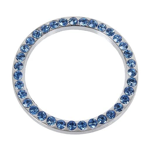 Auto Wonders Car Engine Start Stop Ignition Push Button Emblem Sticker Bling Crystal Rhinestone Cover Protector Ring Sticker Decorative Car Accessories (Blue)