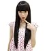 GOOACTION Casual Fashion Long Straight Neat Bangs Black Wigs For Women Hair Wigs