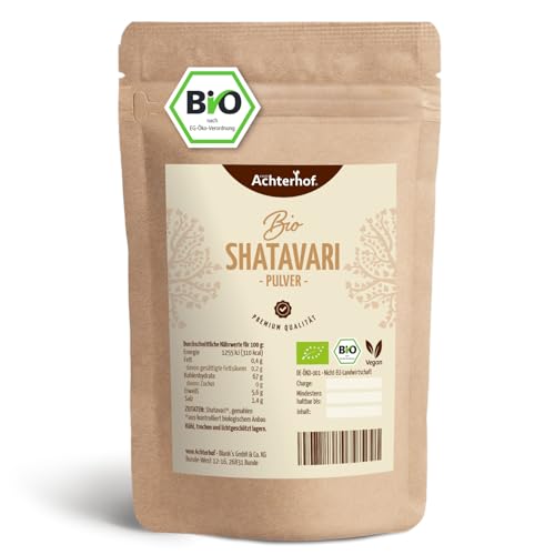 Shatavari Pulver Bio (250g) | feines Shatavaripulver in Bio-Qualität | Klassiker aus dem Ayurveda | 100% naturrein | Ideal als Zugabe in Smoothies Säften Shakes & Co. | vom Achterhof