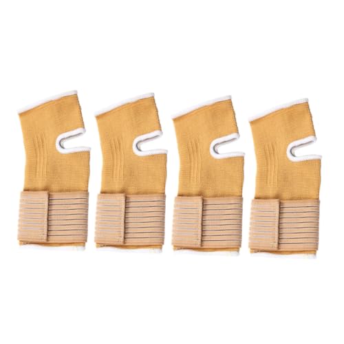 KALLORY 2 Pair Ankle Sleeves Knitted Ankle Support Gear for Sports Running and Basketball Breathable Sprain Protectors Khaki Color Relief and Injury Prevention