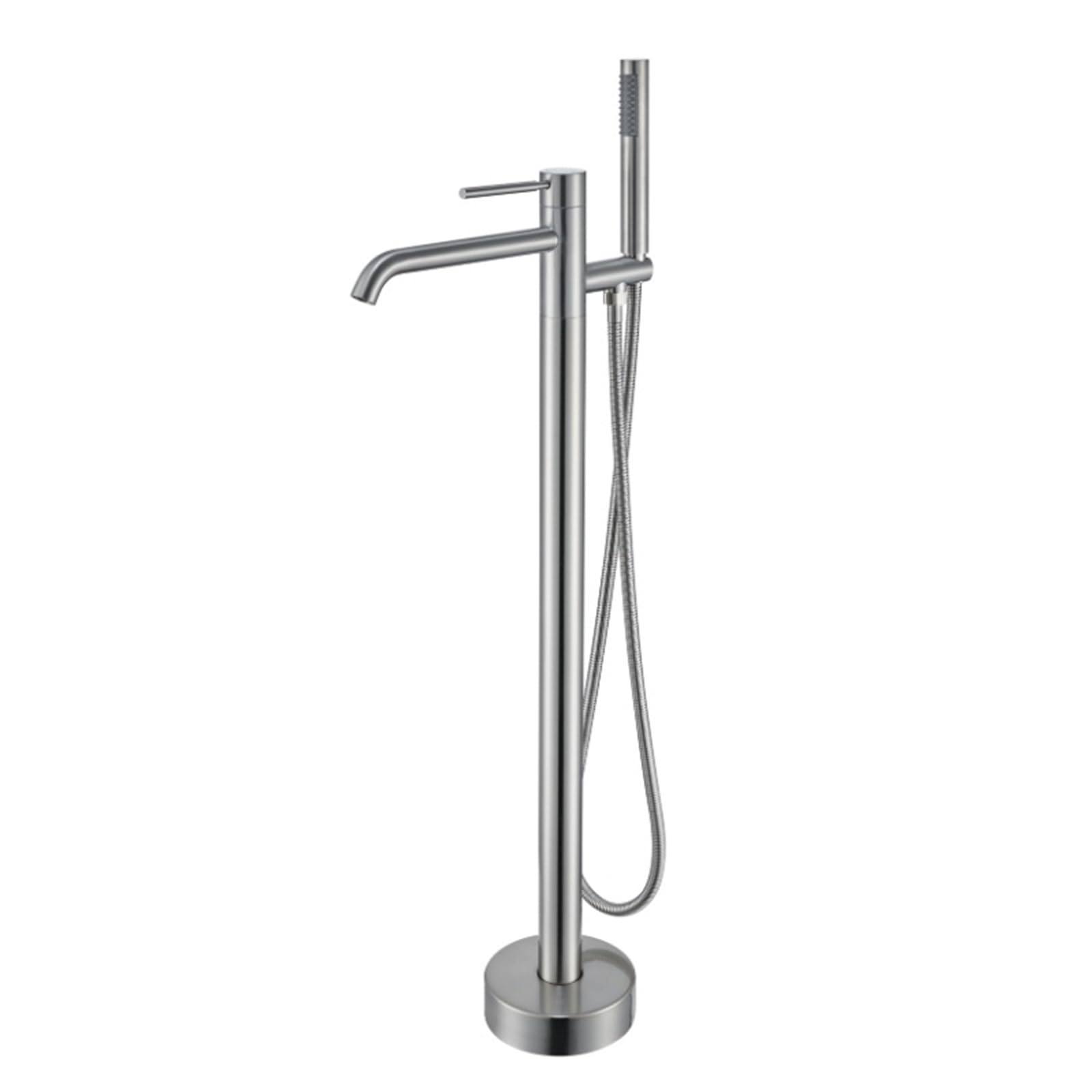 SBCGFY Freestanding Chrome Bath Taps - Hot & Cold Shower Mixer Tap With Single Handle - Modern Floor Standing Faucet For Luxury Bathrooms,Chrome