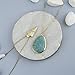 LUX ACCESSORIES Turquoise Tone Stone Teardrop Arrowhead Arrow Necklace Set