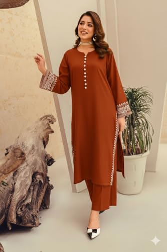 Image of Faiz TEXTLE Women Embroidered Kurta Set |Viscose Rayon Printed A Line Kurta with Palazzo Set | Women Ethnic Wear Dress| Indian Casual Office Daily Summer Outfit