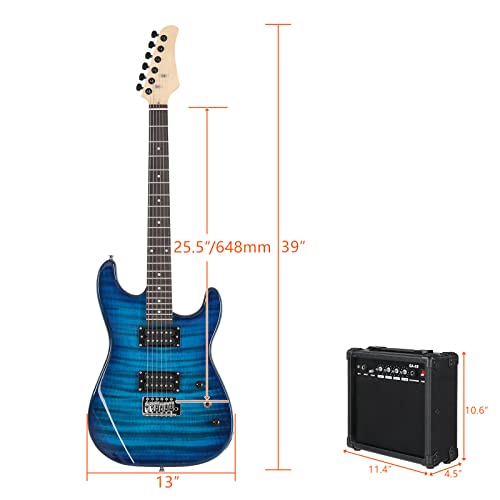 Electric Guitar Kit for Adults & Teens: 39 Inch Set with Amplifier & Accessories