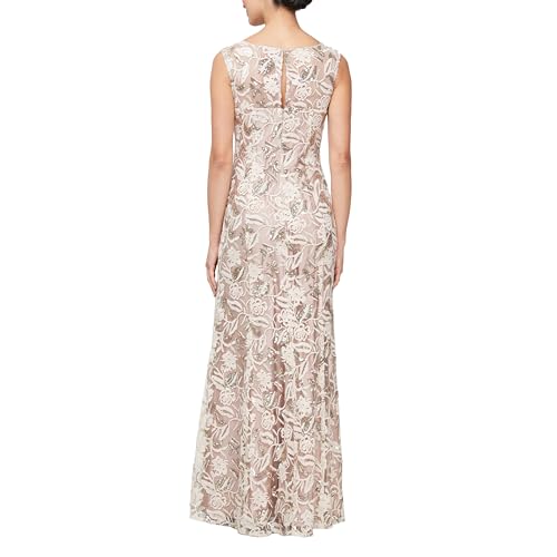 Image of Alex Evenings Women's Floor Length Sleeveless V-Neck, Elegant Mother of The Bride Dress, Formal Events