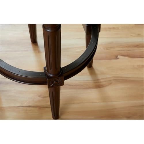 Butaco de altura para bar Chapman de New Ridge Home Goods, madera con acabado en nogal desgastado, asiento giratorio de cuero sintético, altura 31 pulgadas miniatura 5