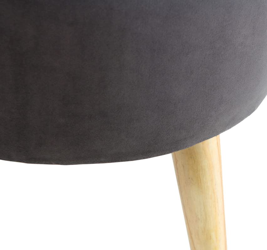 Image of Ottoman Stool for Living Room Foot Rest | Velvet Small Ottoman Foot Stool | Solid Wood Legs | Footstool Puffy for Home, Bedroom & Makeup Table | 16x16x18 Inch, Set of 2 (Star Grey)