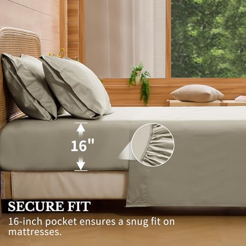 Image of Bedlifes 1000TC Egyptian Cotton Queen Sheets, 4Pcs, 16 inch Deep Pocket