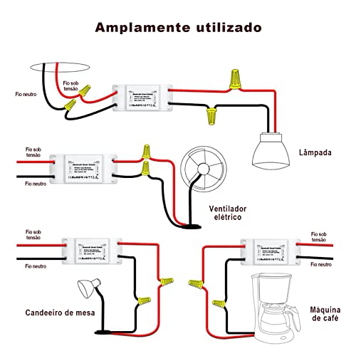 Interruptor Inteligente WiFi, Interruptor Smart Sem Fio Doméstico Multifuncional, Controle Remoto de