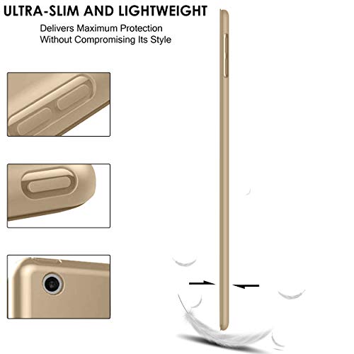 Durasafe Cases Ipad 9.7 Inch 5/6 [Ipad 5Th 6Th Gen ] A1893 A1954 A1822 A1823 Mrjn2Ll/A Mr7G2Ll/A Mr7F2Ll/A Mp2F2Ll/A Smart Trifold Lightweight Soft Silicone Tpu Back Case - Gold #TOP7