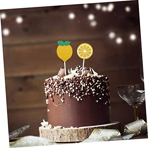 HEASOME 24 Pçs Cupcake Toppers De Bolo De Limão Decoração De Bebê Decorações De Verão Toppers De Bol
