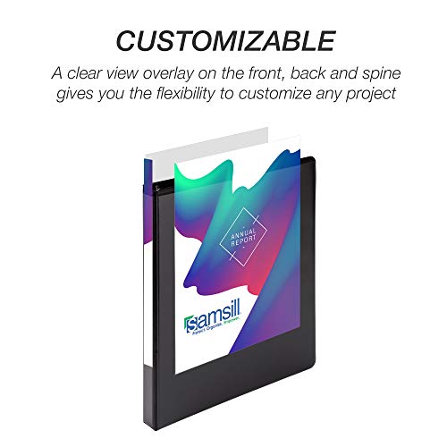 Samsill Durable .5 Inch Binder, Made In The Usa, Round Ring Customizable Clear View Binder, Black, 24 Pack (Mp248410) #TOP1