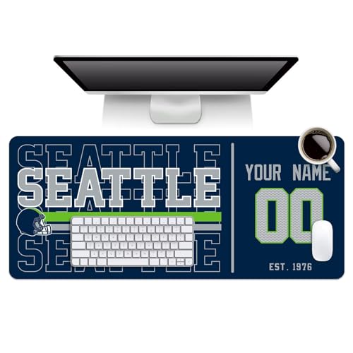 Image of ANTKING Seattle Mouse Pad Custom Name and Number Desk Pad for Men Women Youth Gifts