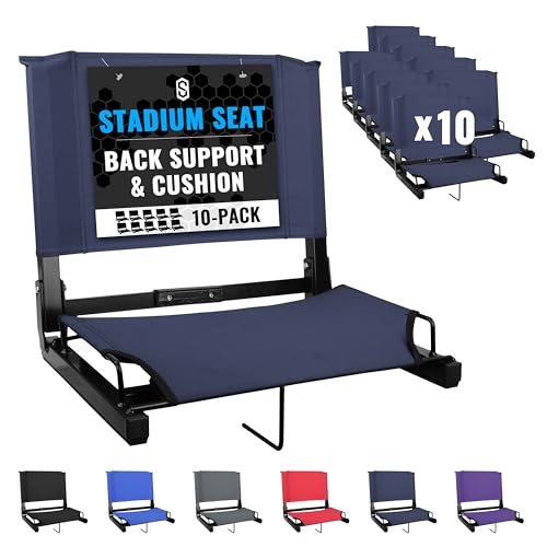 Sports Unlimited - Bleacher Chairs with Back and Cushion - Stadium Seats with Back Support Wide and Regular, Stadium Chair