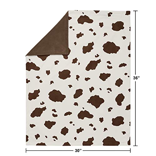 Image of Sweet Jojo Designs Wild West Cow Baby Boy Receiving Security Swaddle Blanket for Newborn or Toddler Nursery Car Seat Stroller Soft Minky - Brown and Cream Western Southern Country Animal