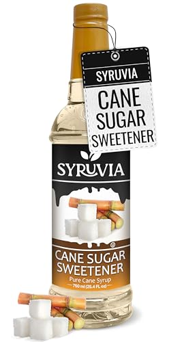 Syruvia Coffee Syrup, Cane Sugar Sweetener Flavored Syrup for Drinks, Lattes, and Desserts – 25.4 fl oz