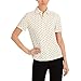 Anne Klein Women's Short Sleeve Button Down Polka Dot Top, Anne White/Anne Black, X-Large US
