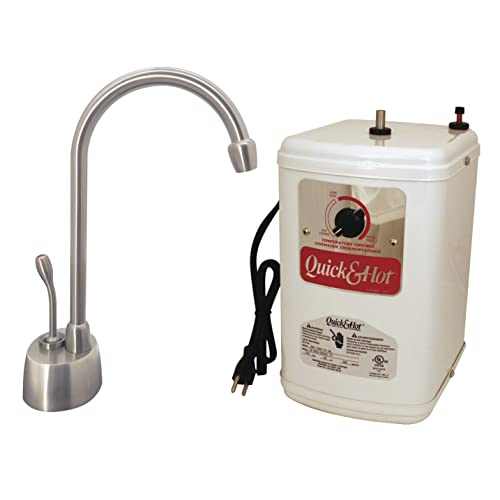 Westbrass D271H-20 Velosah 9" 1-Handle Hot Water Dispenser Faucet with Thermostatic Hot Water Tank, Stainless Steel