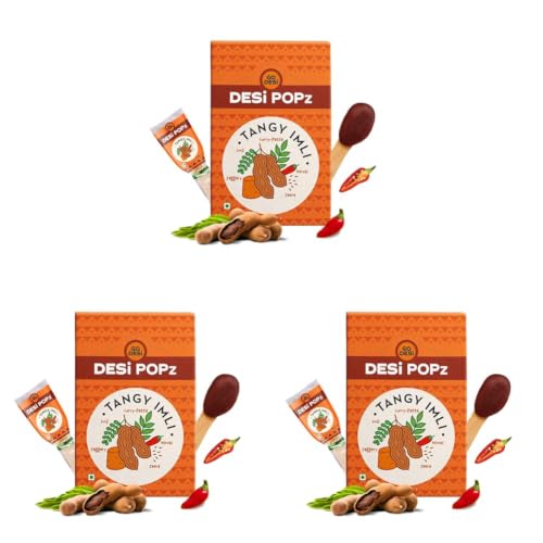 Image of GO DESi Popz Imli Pop, Tamarind & Jaggery Candy, 50 Pieces, Tangy Imli, Imli Candy, 400 g (Pack of 3)