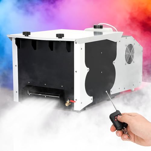 1500W Low Lying Fog Machine, Dry Ice Fog Machine Ground Fogger 30000 CFM with...