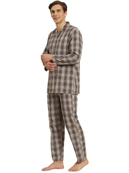Image of SOJANYA (Since 1958 Men's Cotton Checked Nightsuit Set